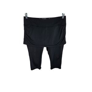 Coolibar Swim Capri Skirt Women XL Black Excellent UPF 50+ Sun Protection Ruched